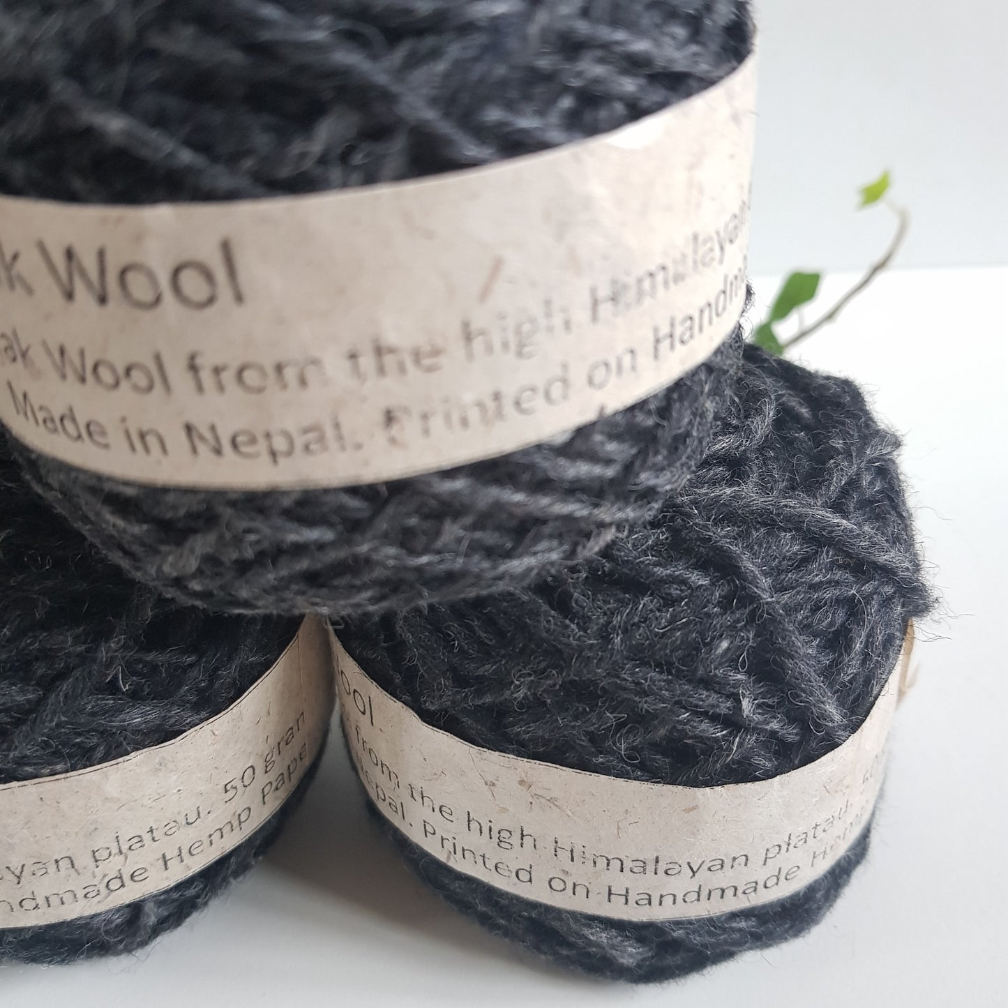 Yak Wool & Silk Yarn, Hand spun, White or Black