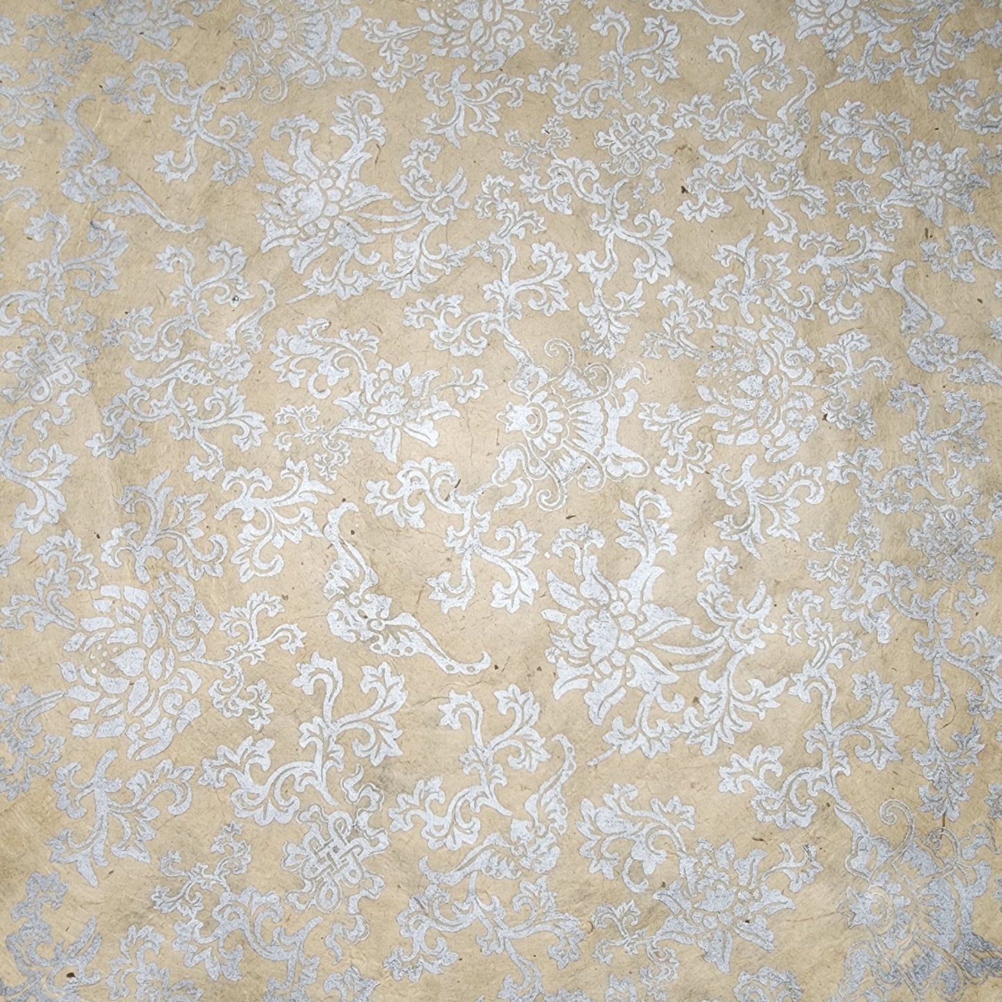 Lokta Paper Bundle - 6 Large Sheets 75 x50cm - Metallic Vines Silk Screen Print Collection