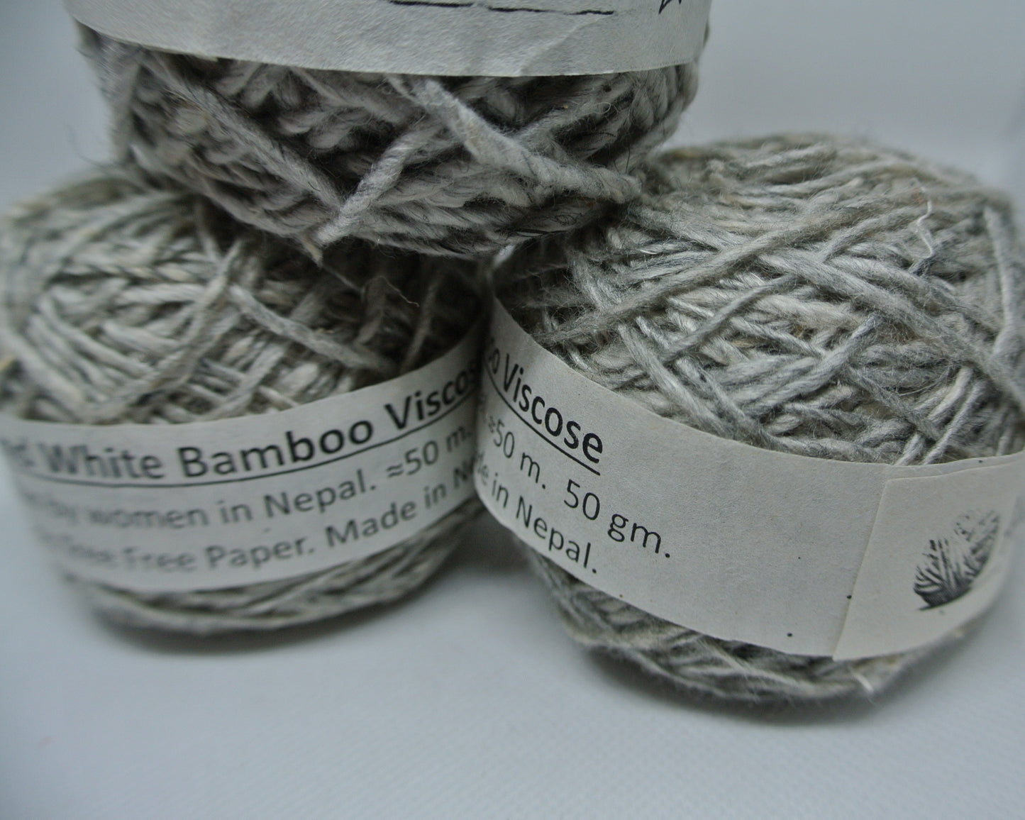 Handspun Bamboo Viscose Yarn - Grey and White - pack of three