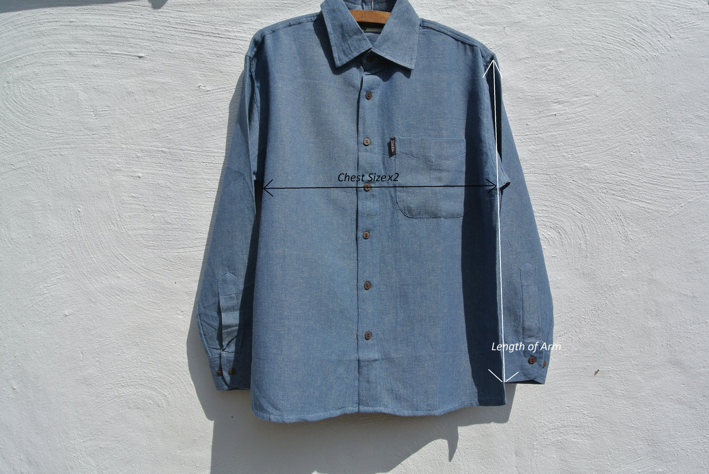 Men's Blue Hemp Shirt - Everyday Wear