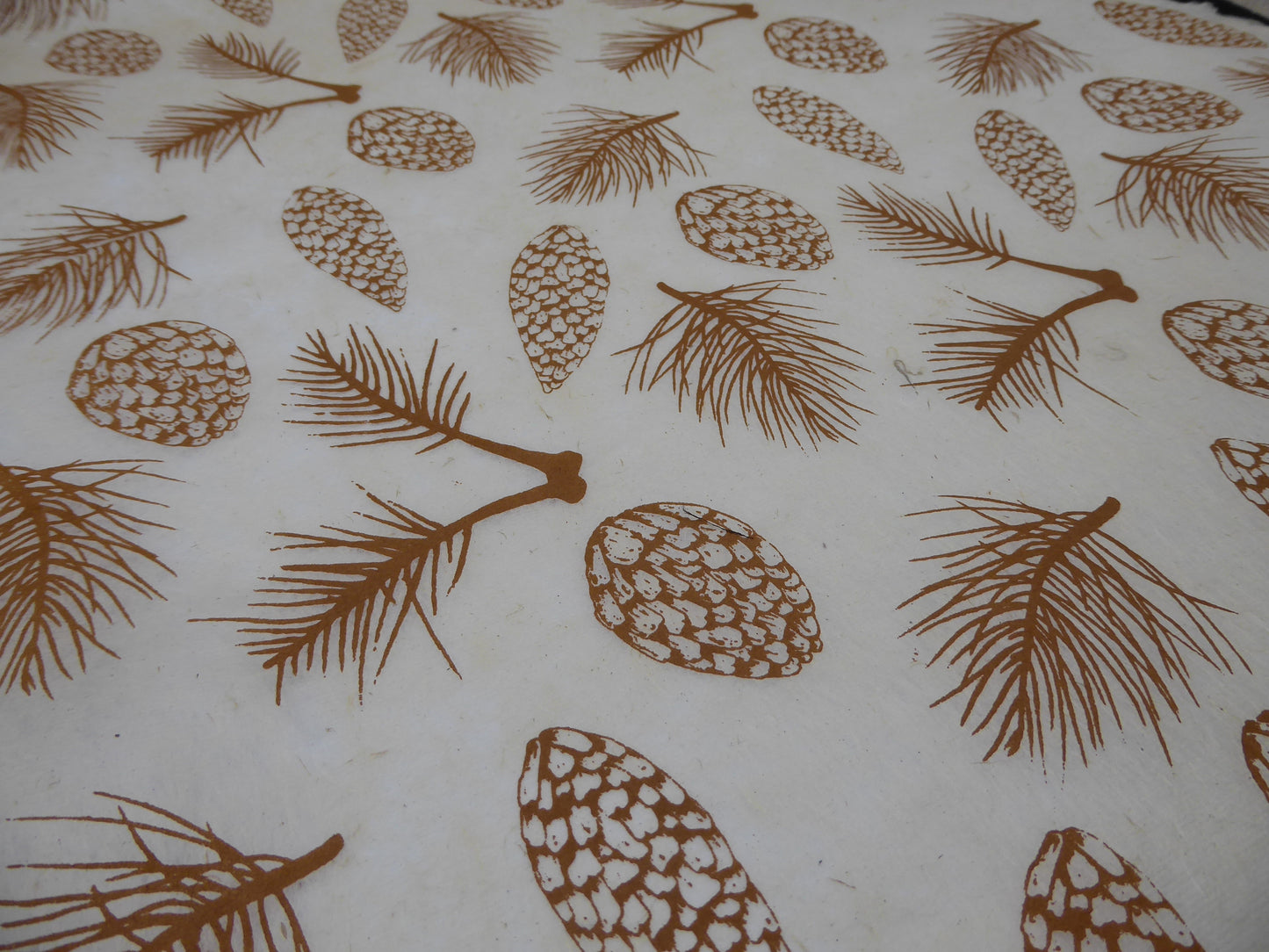 Pine Cones Design Hemp Tissue Paper. Handmade in Nepal