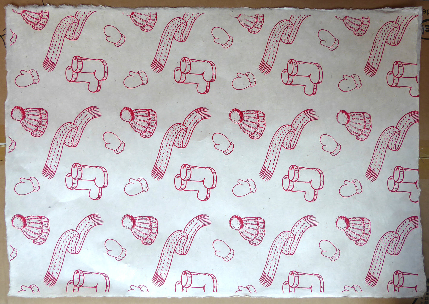 Lokta bundle in Red Xmas Gift Wrap - Three Large Sheets