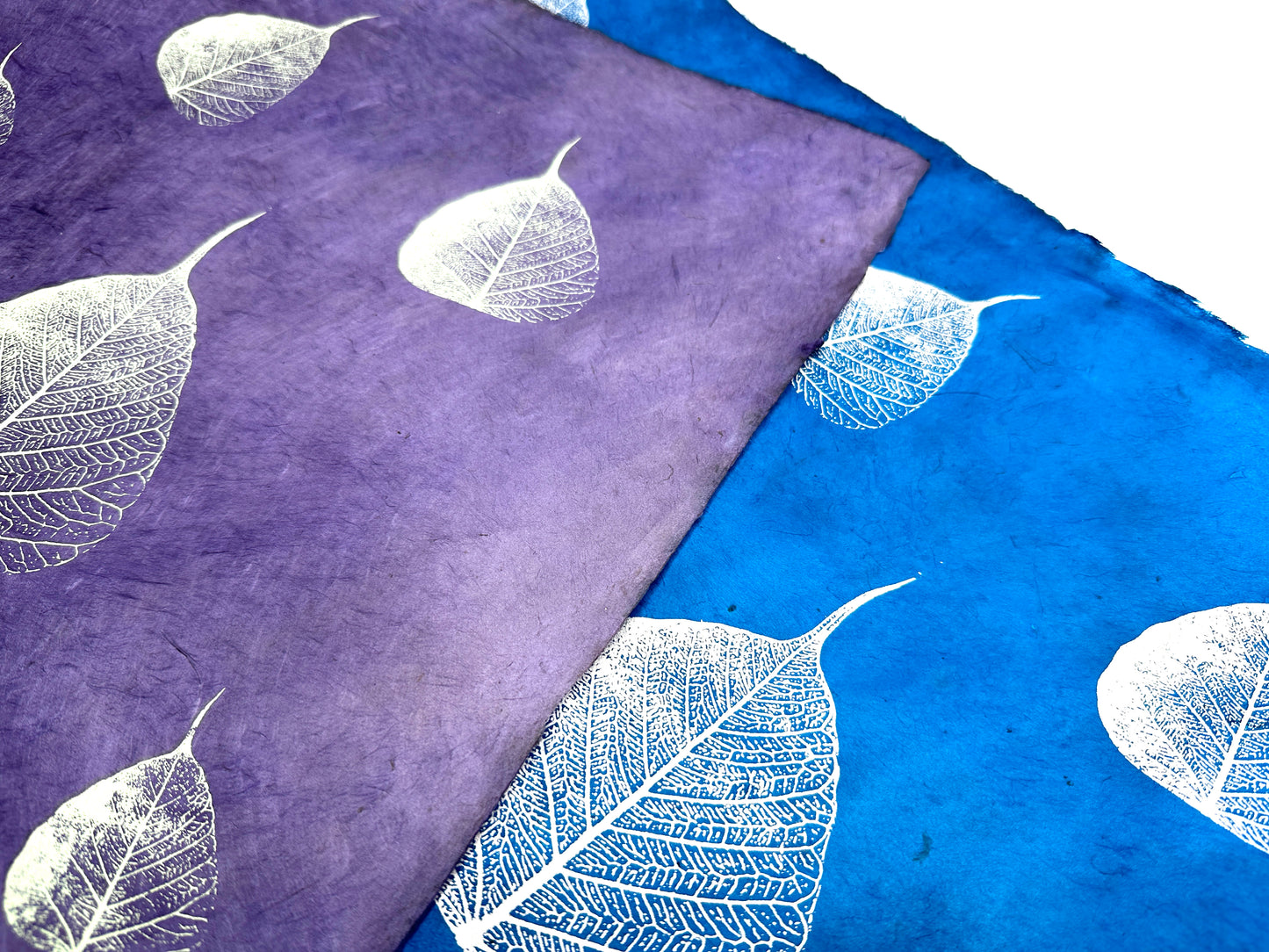 Vintage Lokta Paper Bundle - 6 Large Sheets 75 x50cm - Vintage Metallic Silk Screen Print Collection