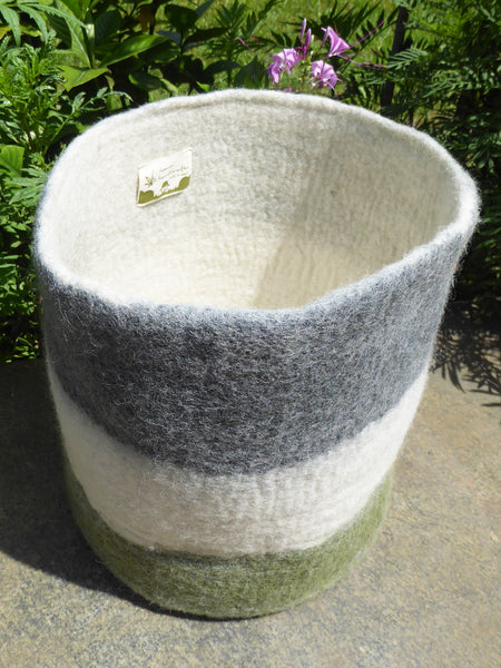 Handmade Woolen Felt Storage Basket/Bin.