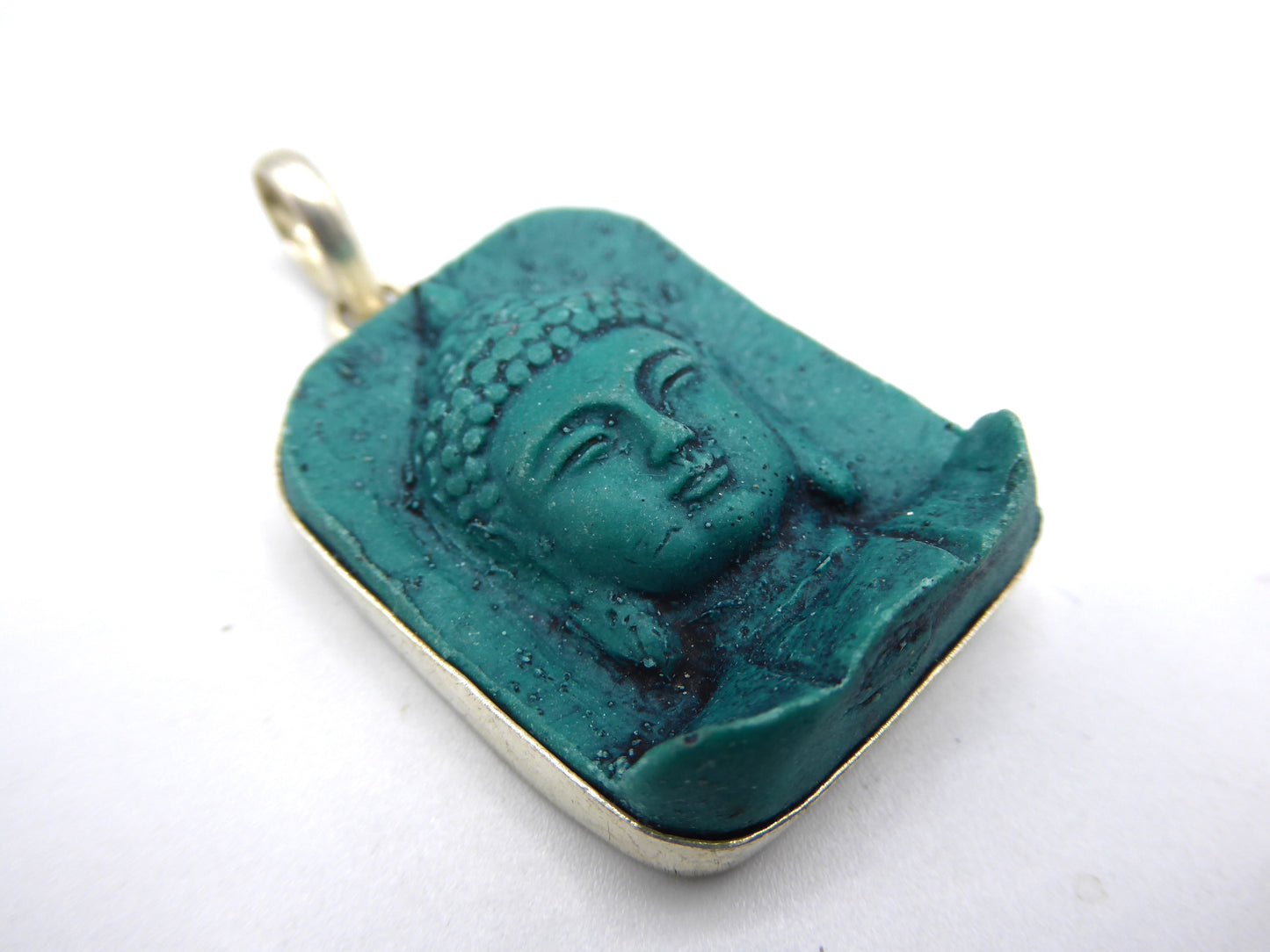 Handmade Turquoise Buddha's Head Pendant.