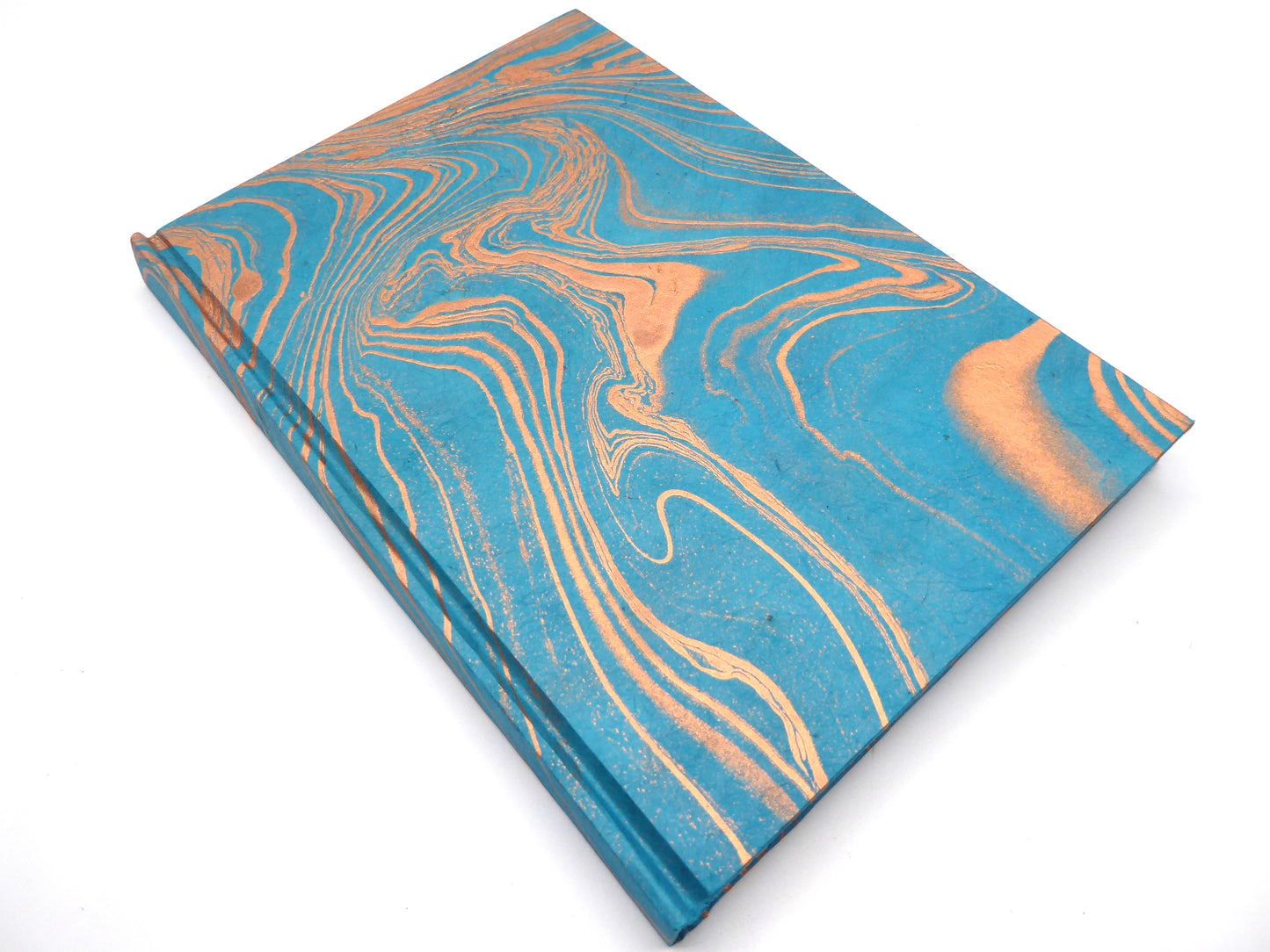 Marbled Cover Print Handbound A5 Lokta Notebook, Tree-Free Paper.