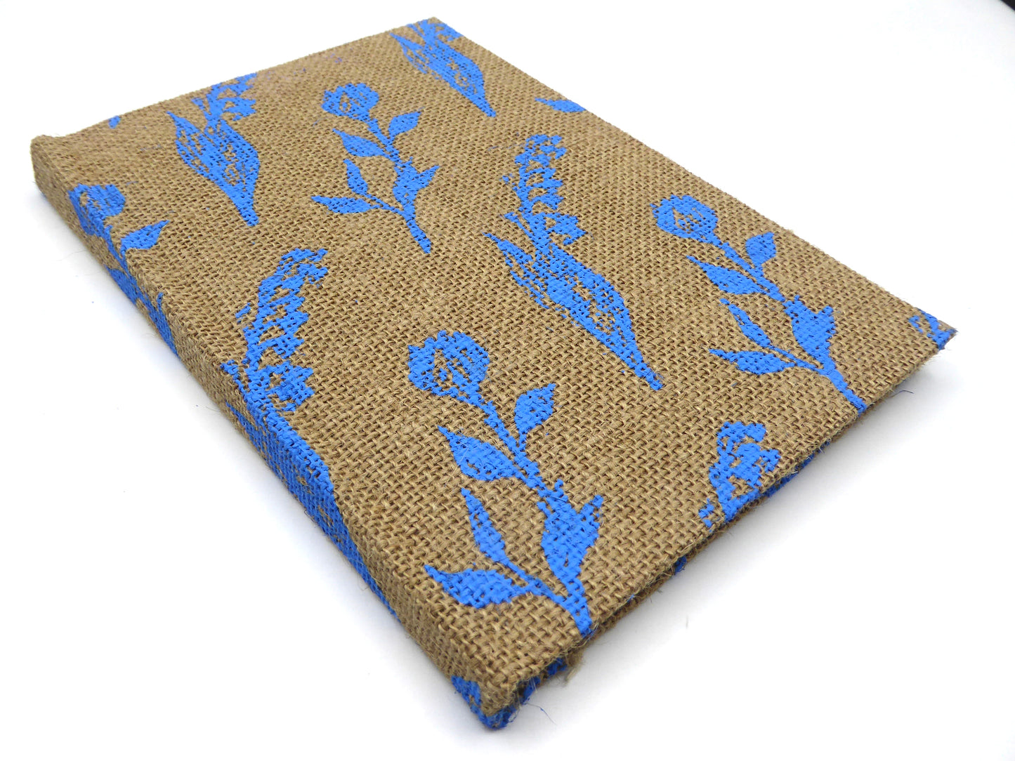 Handbook A5 Lokta Notebook, Hard Cover. Jute with Wild Flower Print.