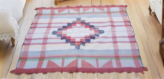 Boiled Wool 'Radhi' Rug, Large Red