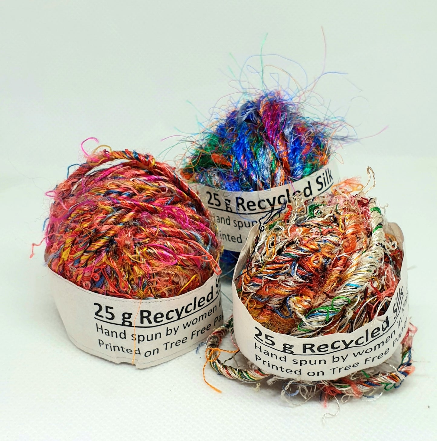 Handspun Recycled Sari Silk Yarn
