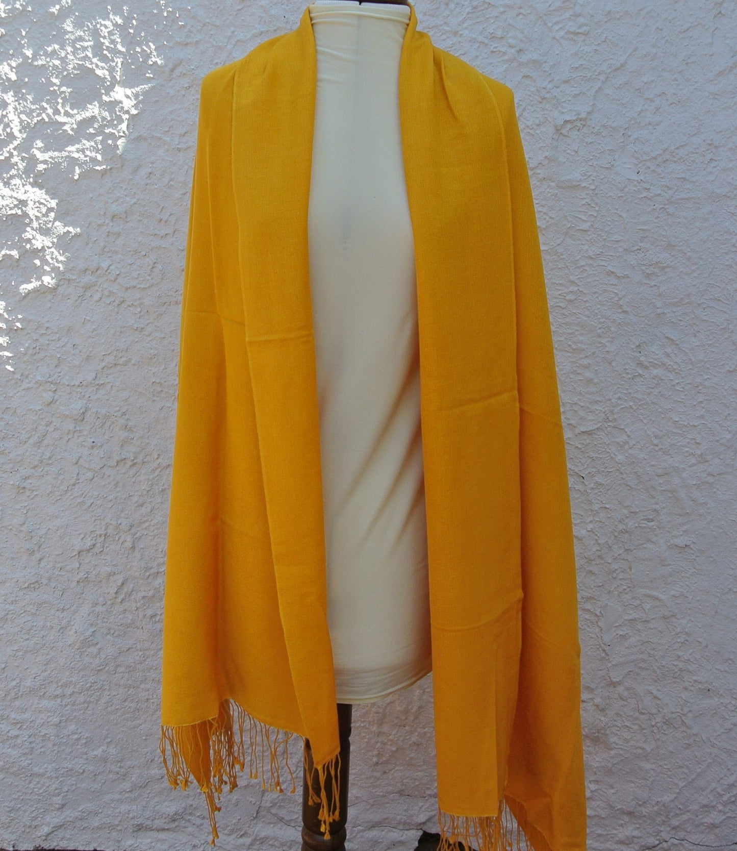 Vintage Pashmina Shawl, Yellow