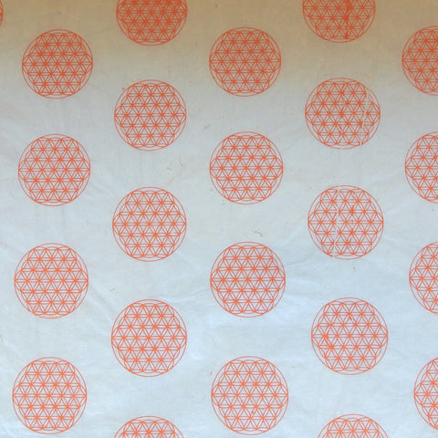 Orange Sacred Geometry Print on Hemp Tissue Paper