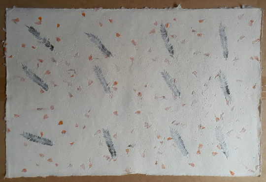 Petal Paper, Babio/Lokta, 70/30 Handmade in the Himalayas. Tree Free & Sustainable. *Marigold and Jacaranda* 90GSM