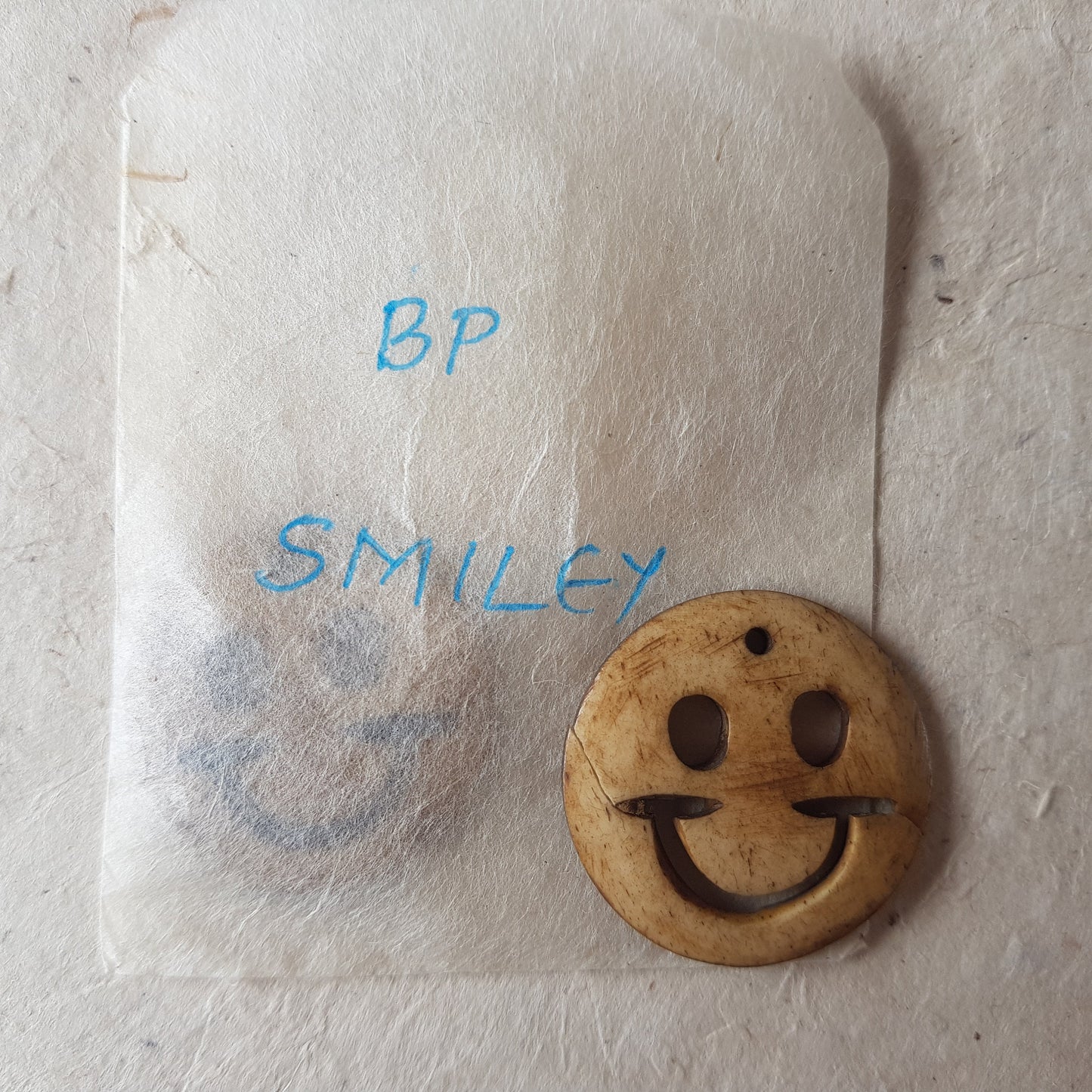 Smiley Face Bone Pendant . Pendant for Jewellery Making . Handmade Pendant . Men's Pendant .