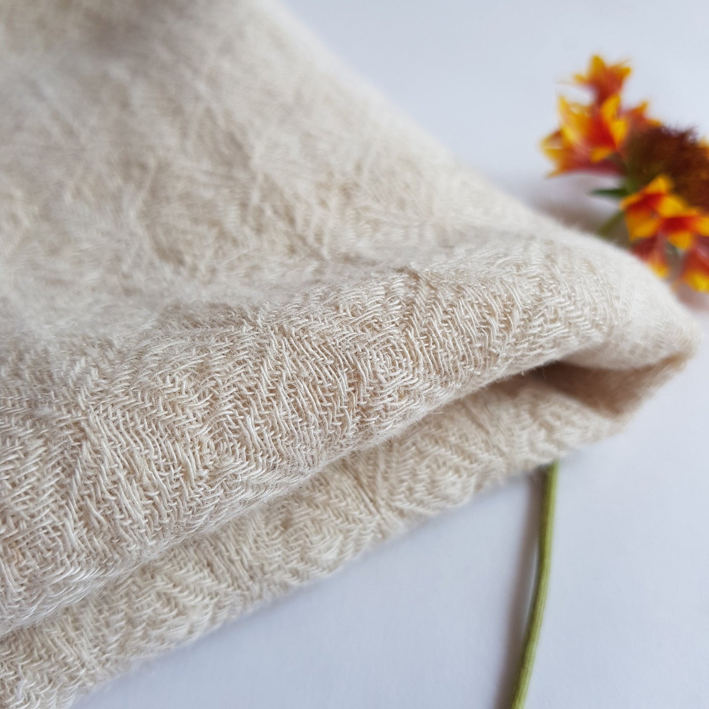 Hemp & Organic Cotton Scarf, Large Diamond Weave