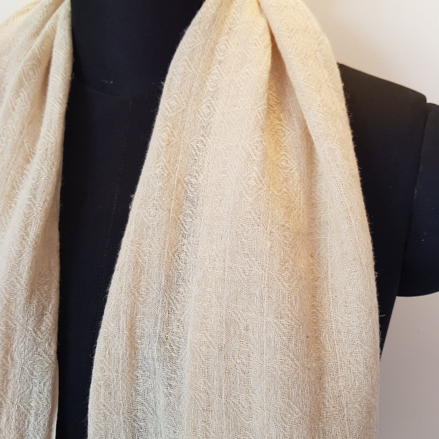 Hemp & Organic Cotton Scarf, Large Diamond Weave