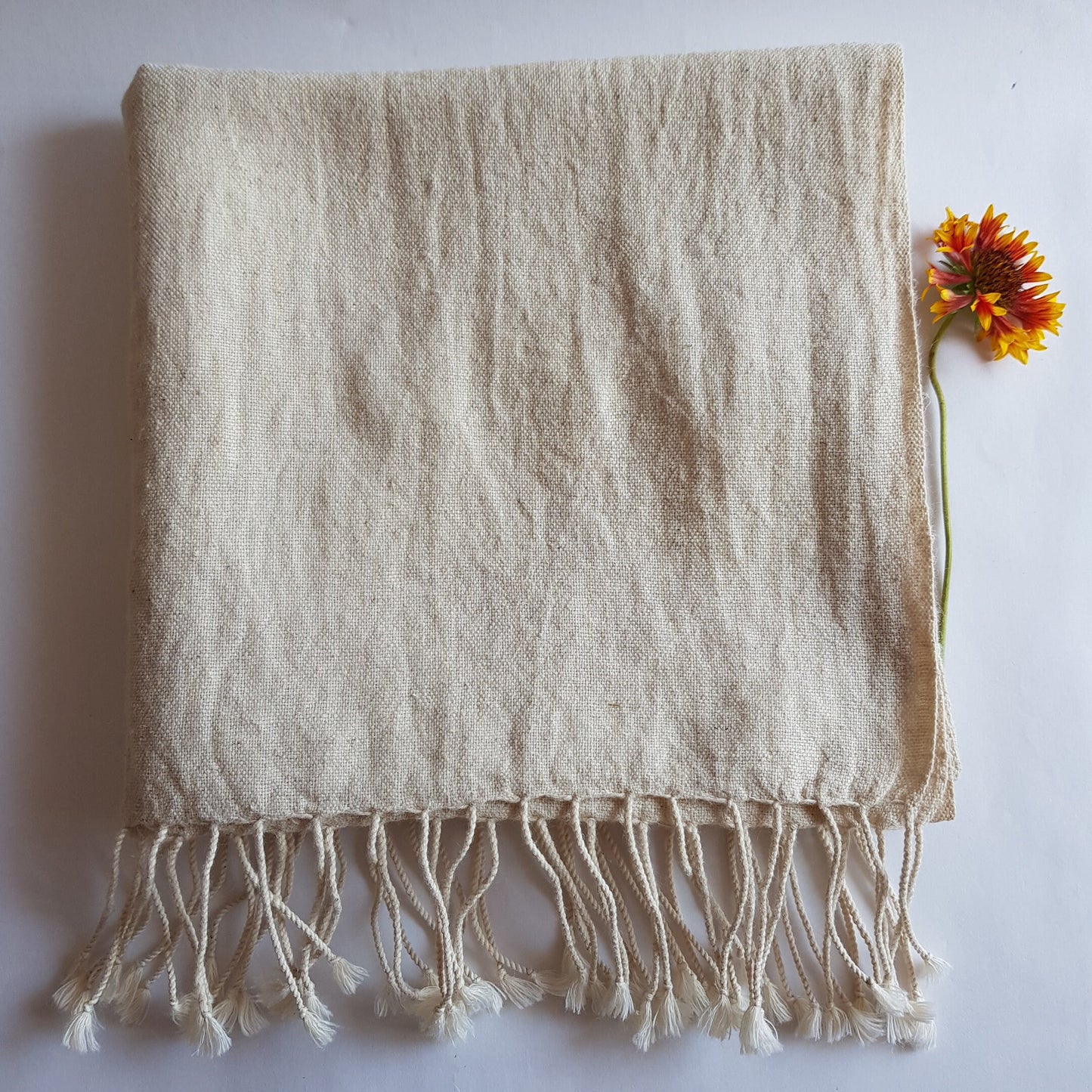 Hemp & Organic Cotton Scarf, Large Diamond Weave