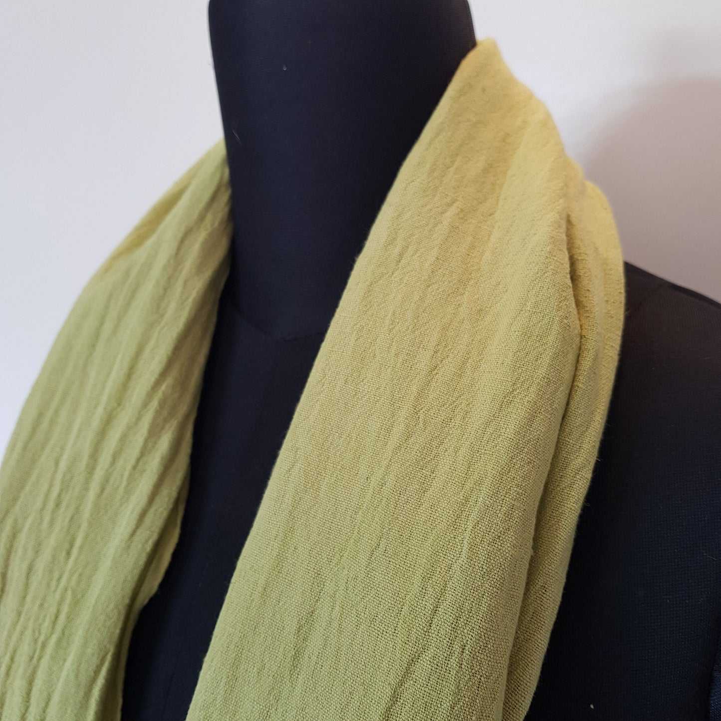 Shibori Handloomed Hemp Scarf, Green