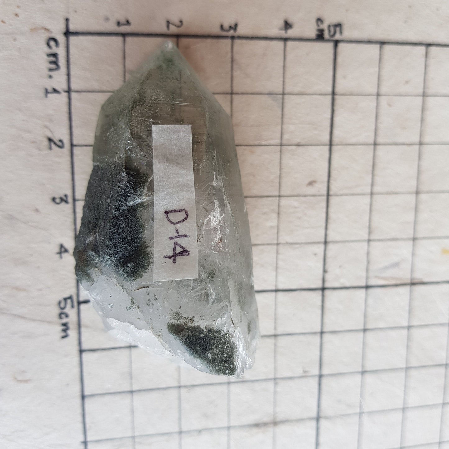 Chlorite Quartz Crystal Cluster from Ganesh Himal, Nepal. Himalayan Green Phantom Quartz. 55gram. Very Rare
