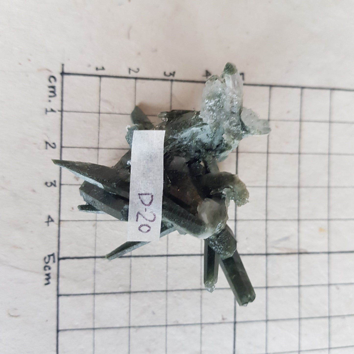 Chlorite Quartz Crystal Cluster from Ganesh Himal, Nepal. Himalayan Green Phantom Quartz. 29gram. Very Rare