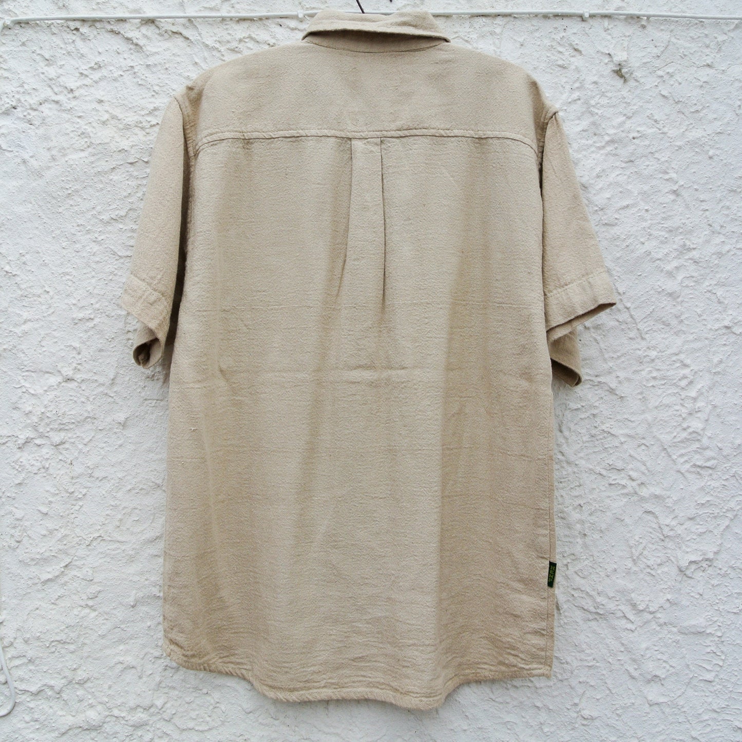Men's Hemp Short Sleeved Shirt in Natural with Coconut Buttons