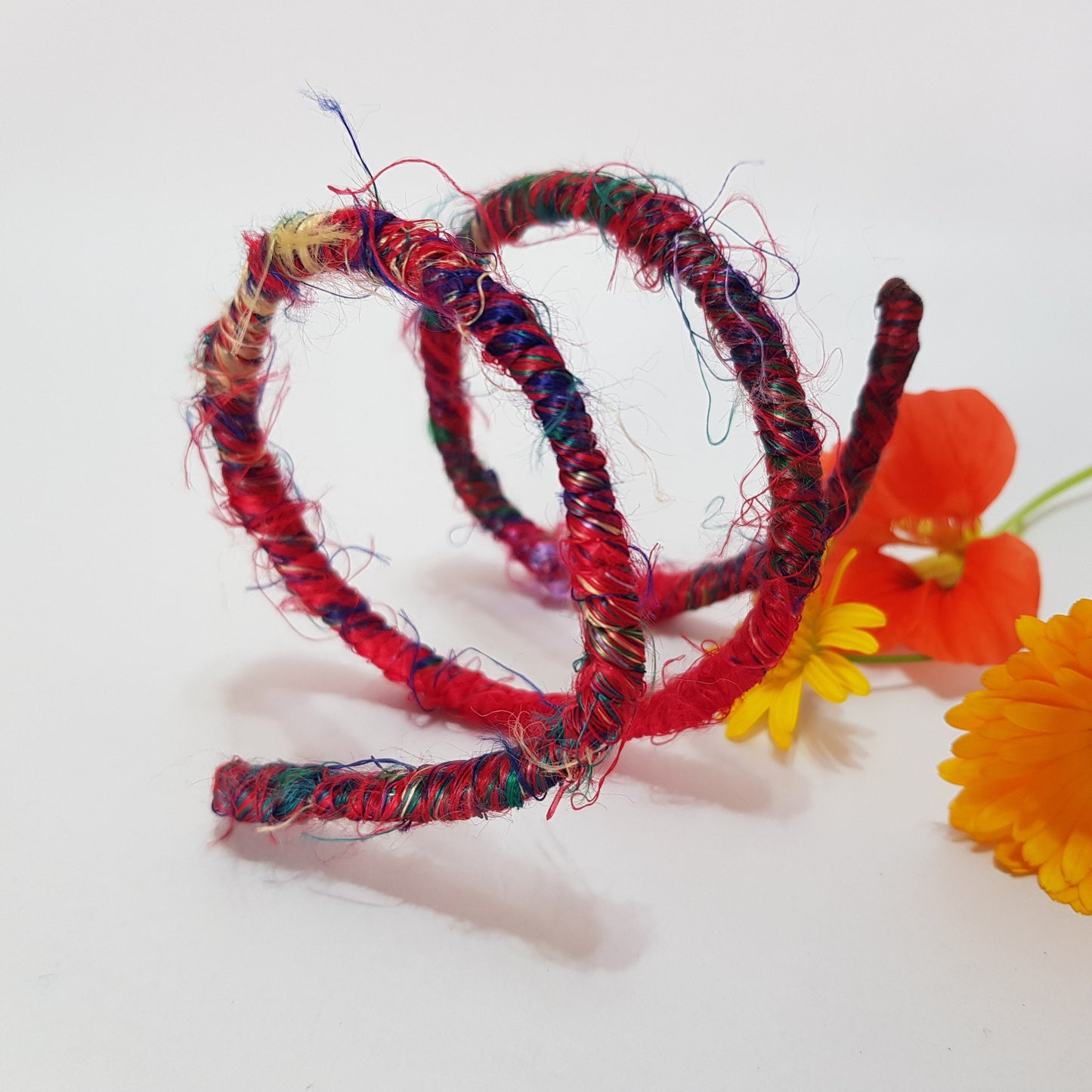 Colourful Recycled Sari Silk Wires