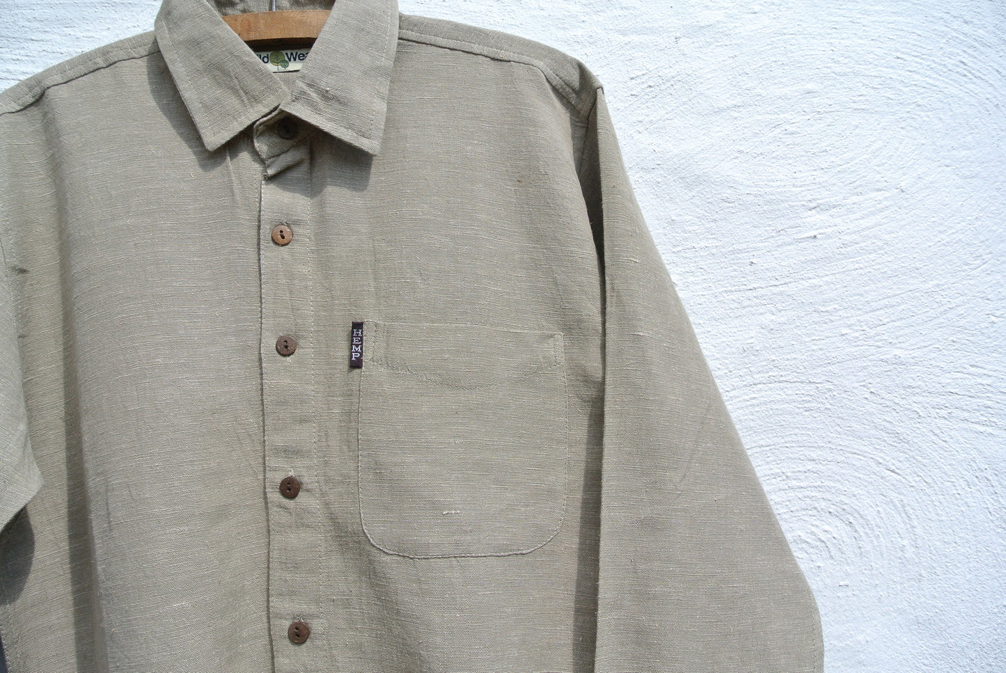 Hemp and Organic Cotton Men's Shirt in Sand Dollar - Everday Wear