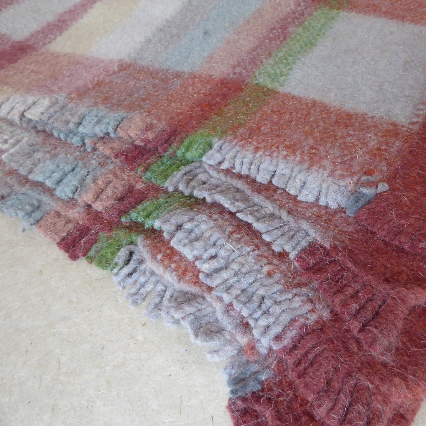 Boiled Wool 'Radhi' Rug, Large Red