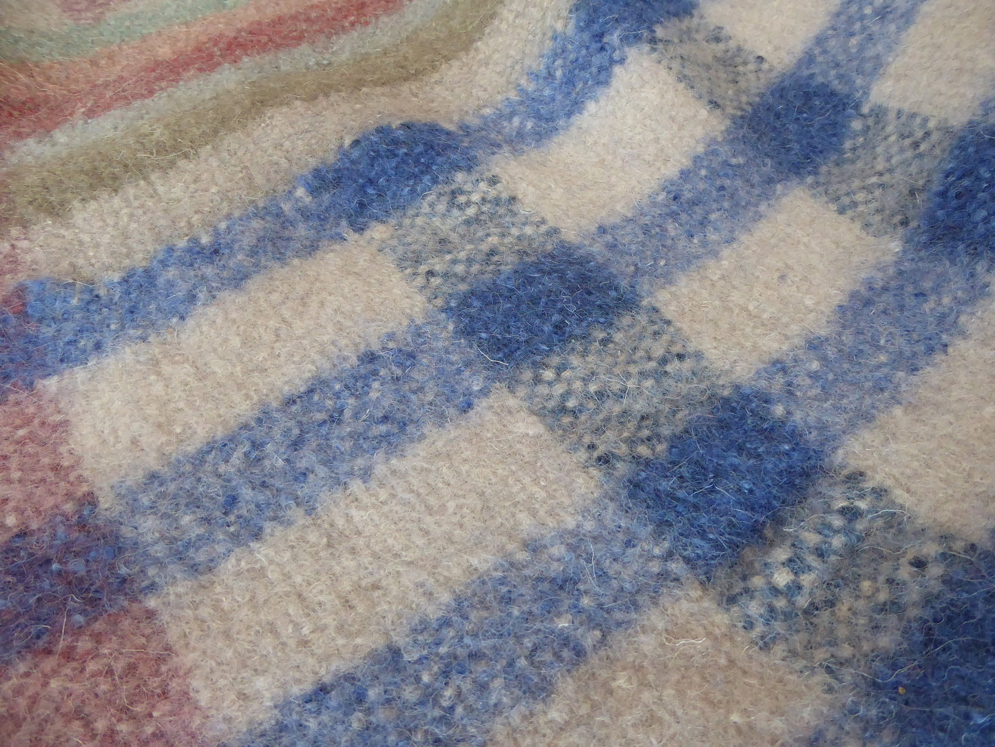 Boiled Wool 'Radhi' Rug, Large, Blue Check
