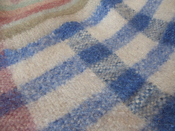 Boiled Wool 'Radhi' Rug, Large, Blue Check