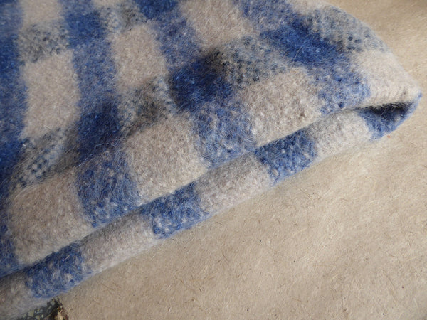 Boiled Wool 'Radhi' Rug, Large, Blue Check