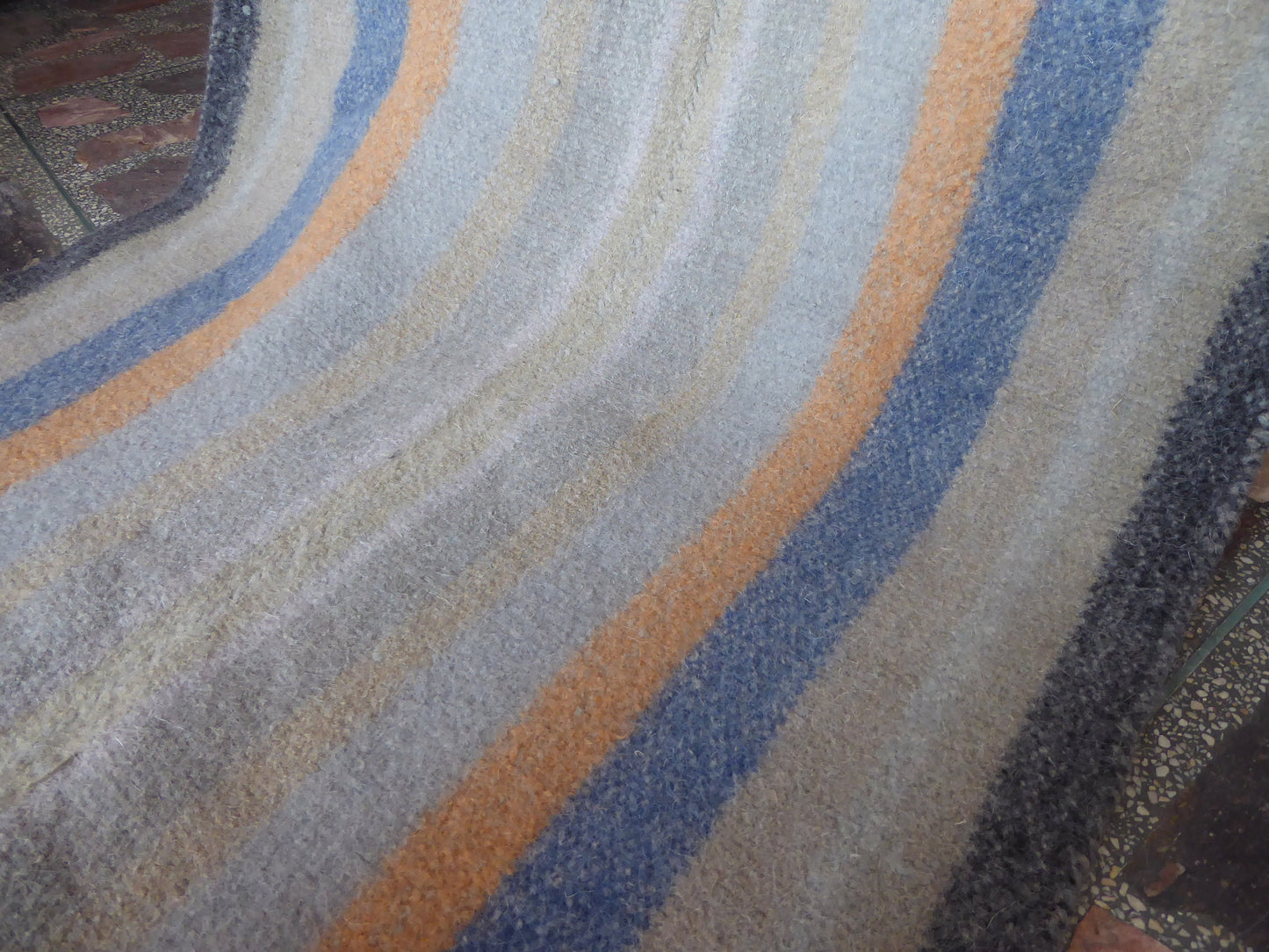 Boiled Wool 'Radhi' Rug, Medium, Multi Coloured Stripes