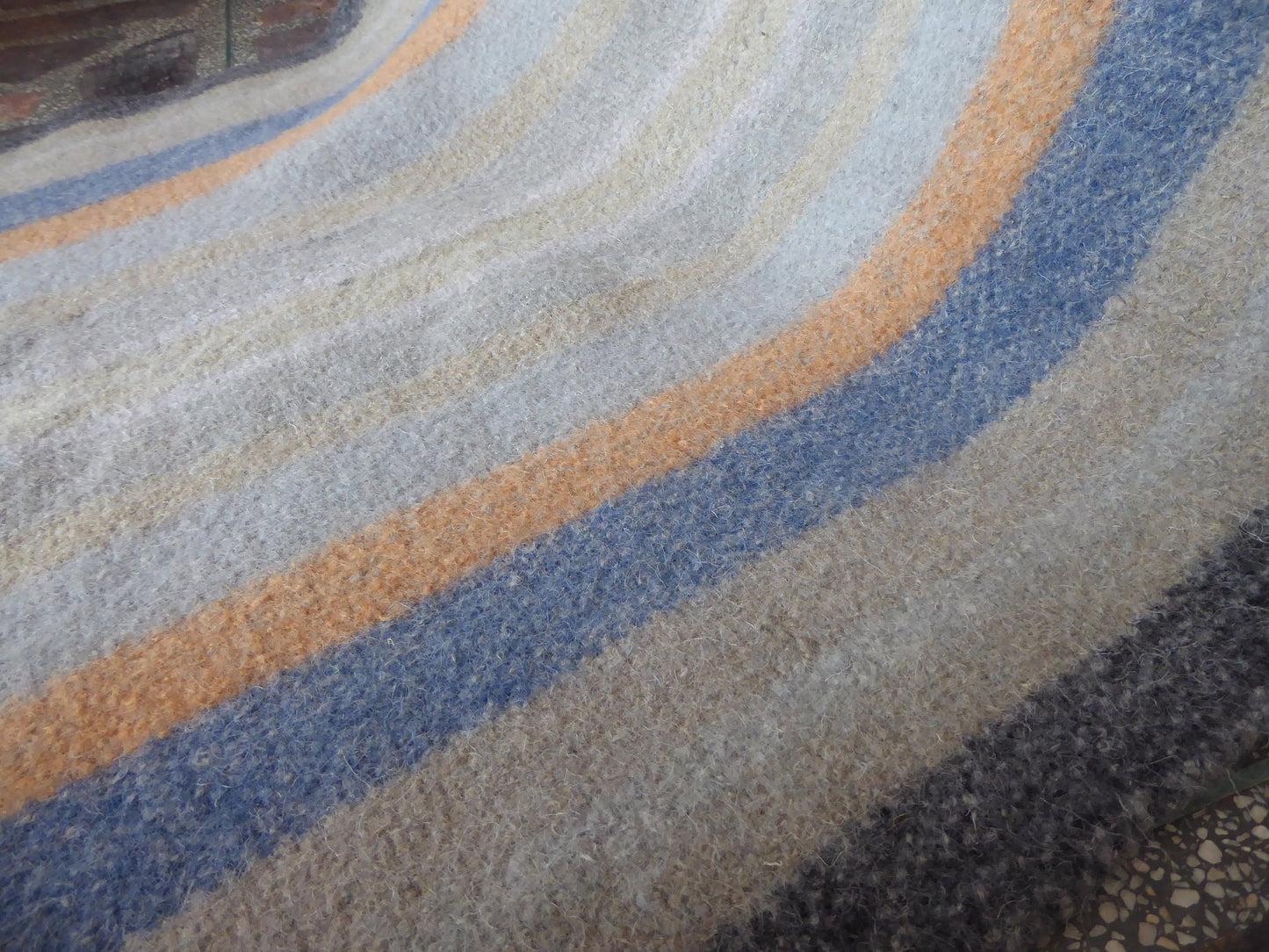 Boiled Wool 'Radhi' Rug, Medium, Multi Coloured Stripes