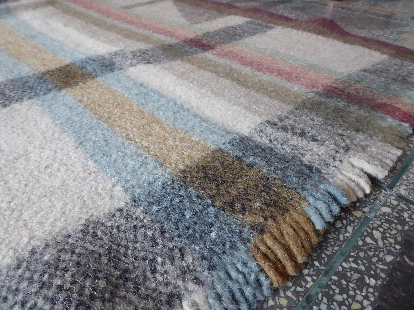 Boiled Wool 'Radhi' Rug, Large, Mismatched Diamond