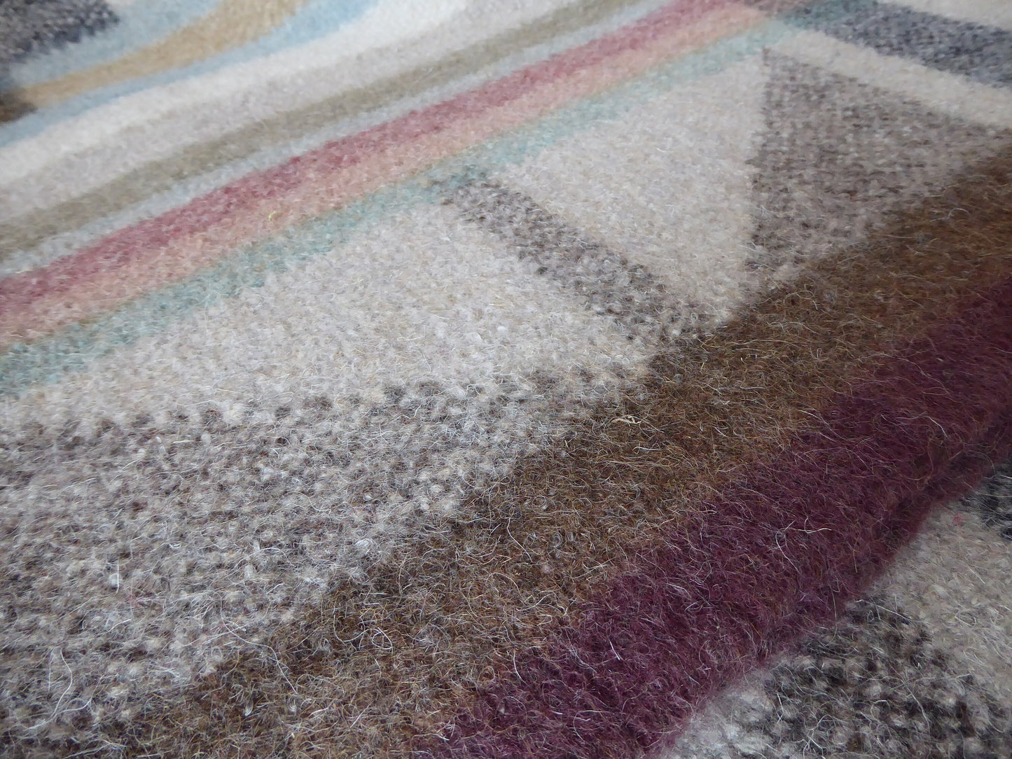 Boiled Wool 'Radhi' Rug, Large, Mismatched Diamond
