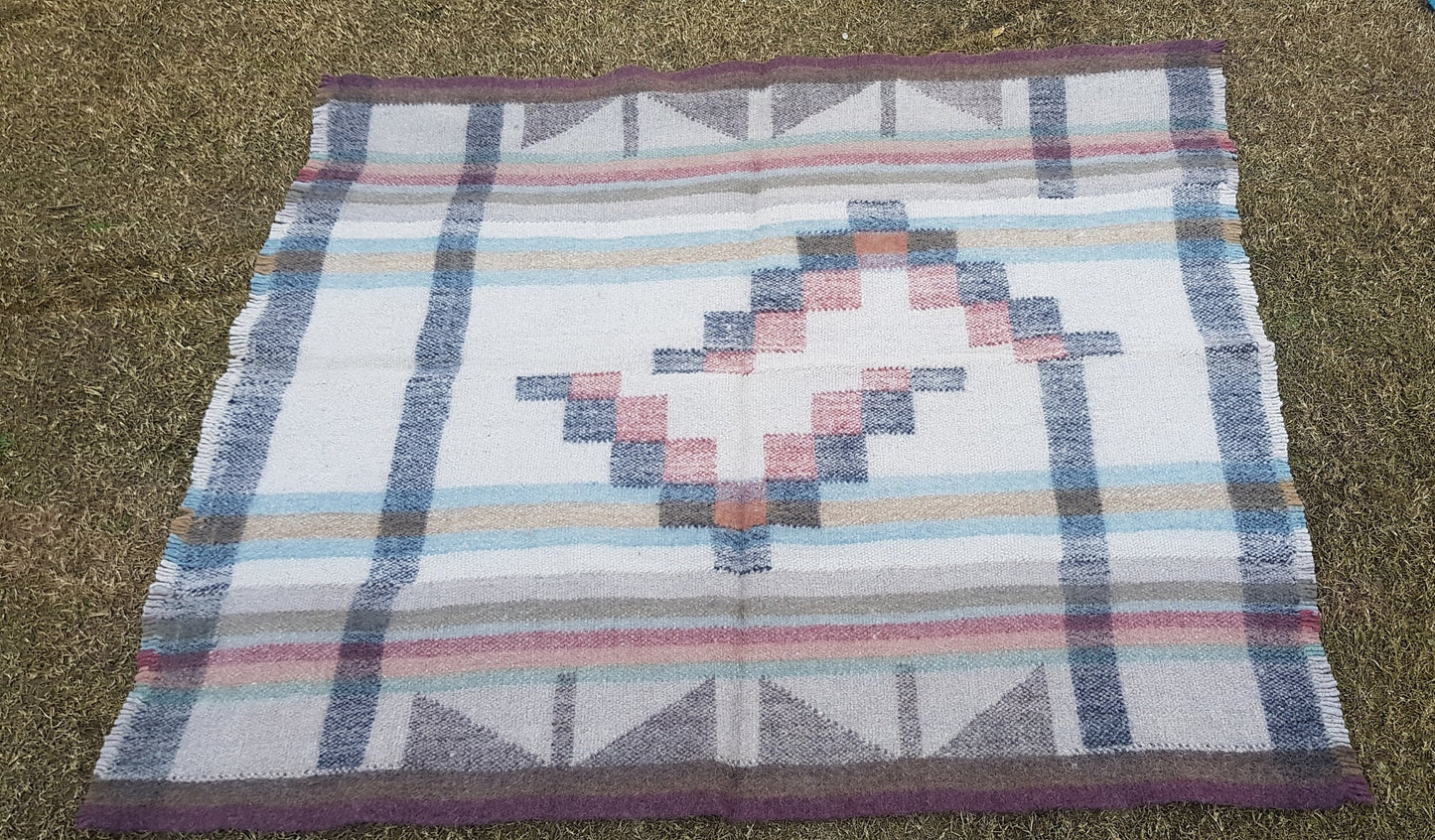 Boiled Wool 'Radhi' Rug, Large, Mismatched Diamond