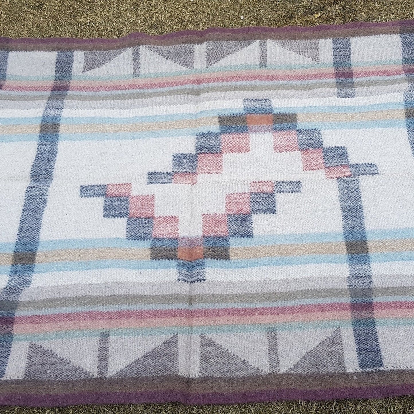 Boiled Wool 'Radhi' Rug, Large, Mismatched Diamond