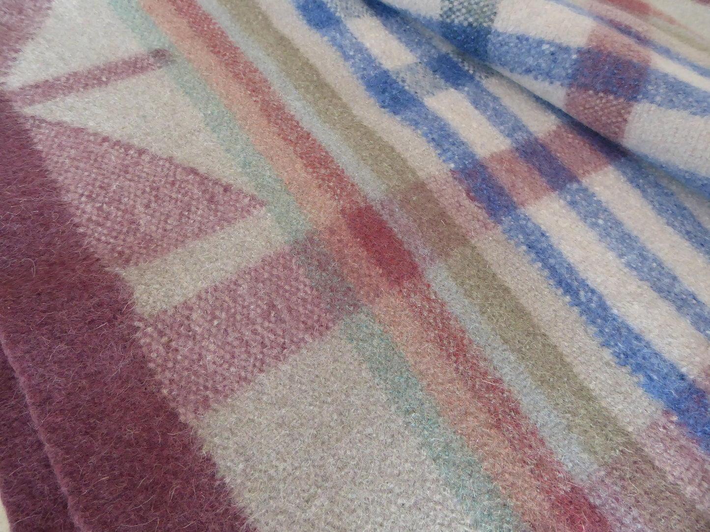 Boiled Wool 'Radhi' Rug, Large, Blue Check