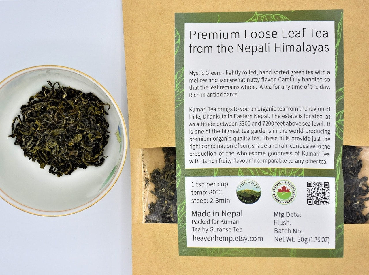Mystic Green Tea - Premium Loose Leaf Organic Tea from the Nepali Himalayas