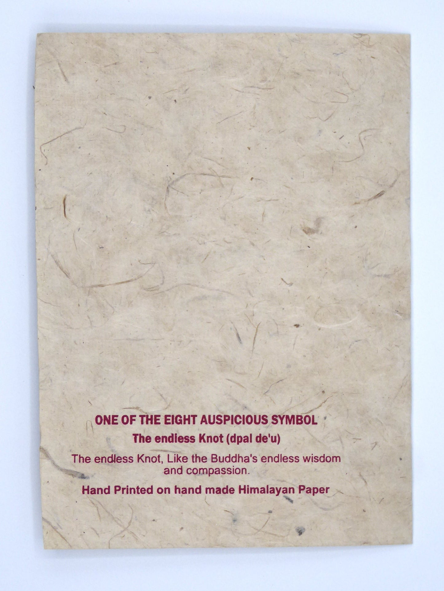 Handmade Lokta Card, The Conch, Infinity Knot & Chakras