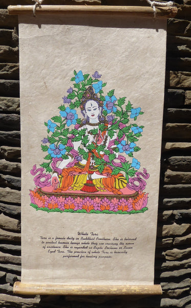 Tibetan Buddhism Wall Hanging 'White Tara'.