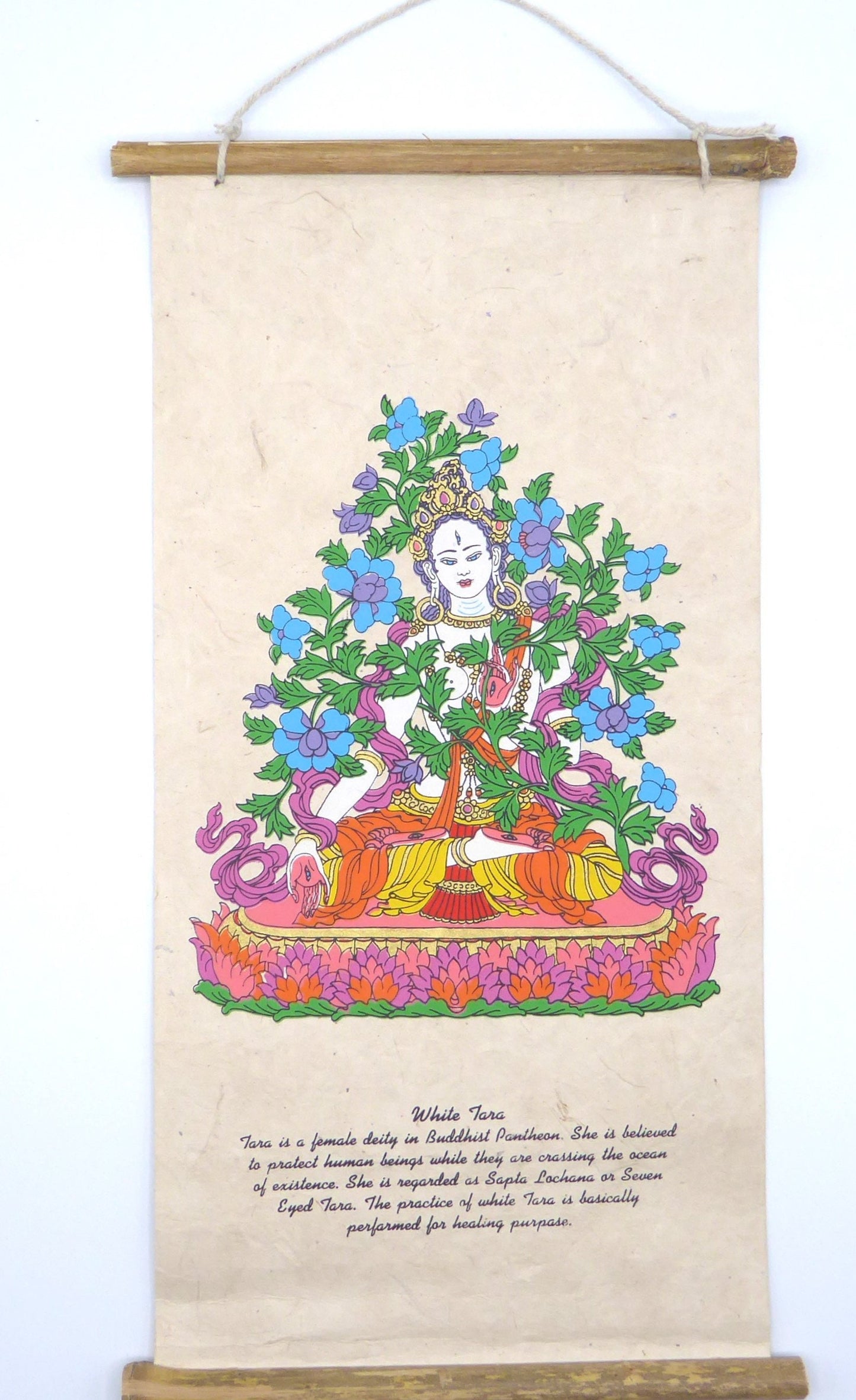 Tibetan Buddhism Wall Hanging 'White Tara'.