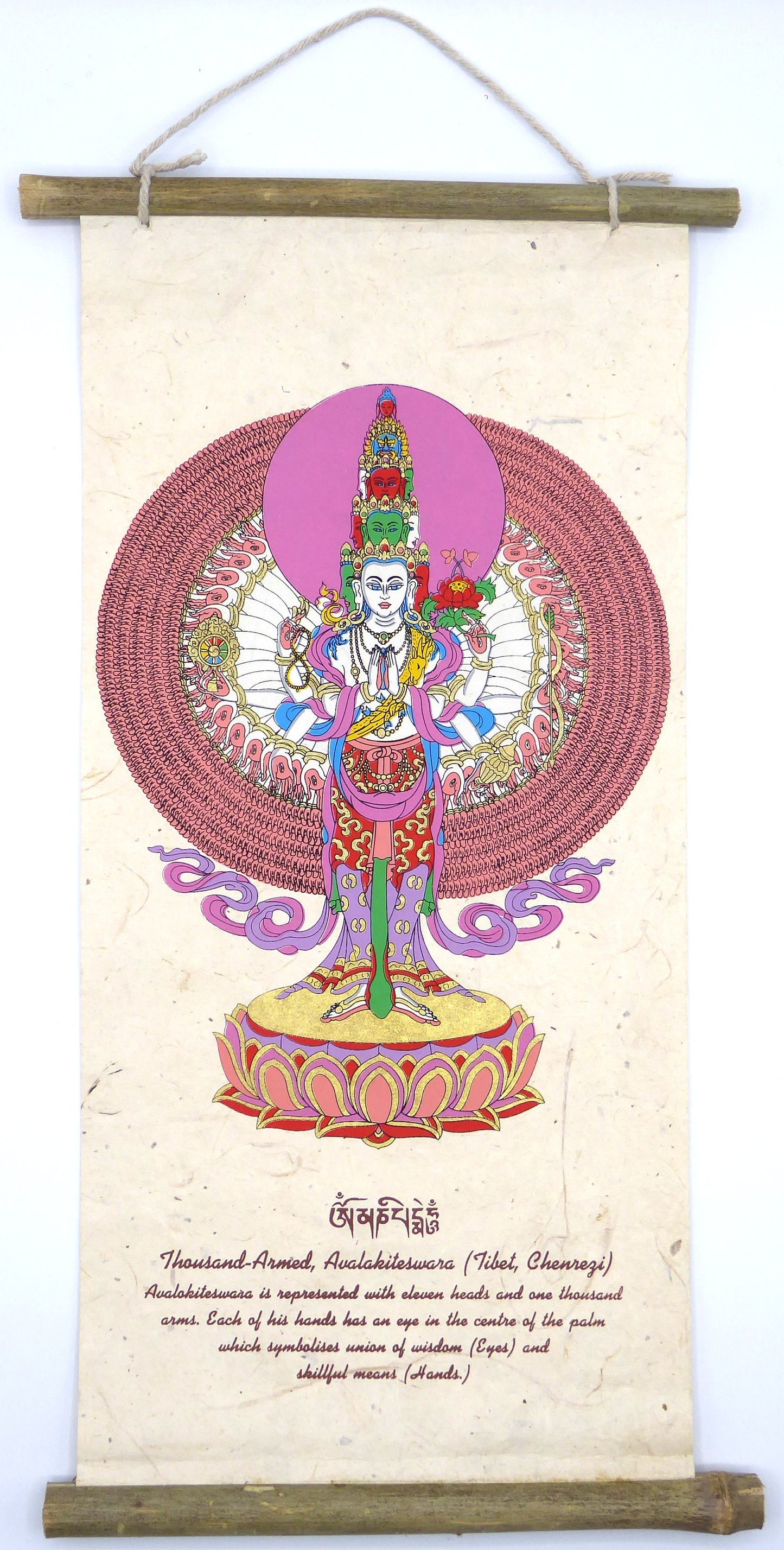Tibetan Buddhism Wall Hanging, Thousand Armed Avalakiteswara