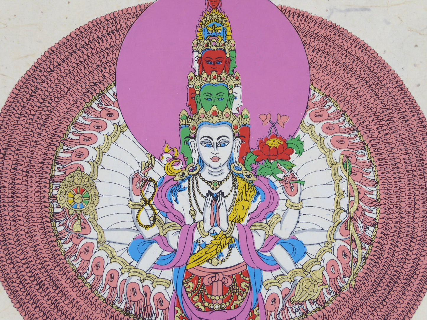 Tibetan Buddhism Wall Hanging, Thousand Armed Avalakiteswara