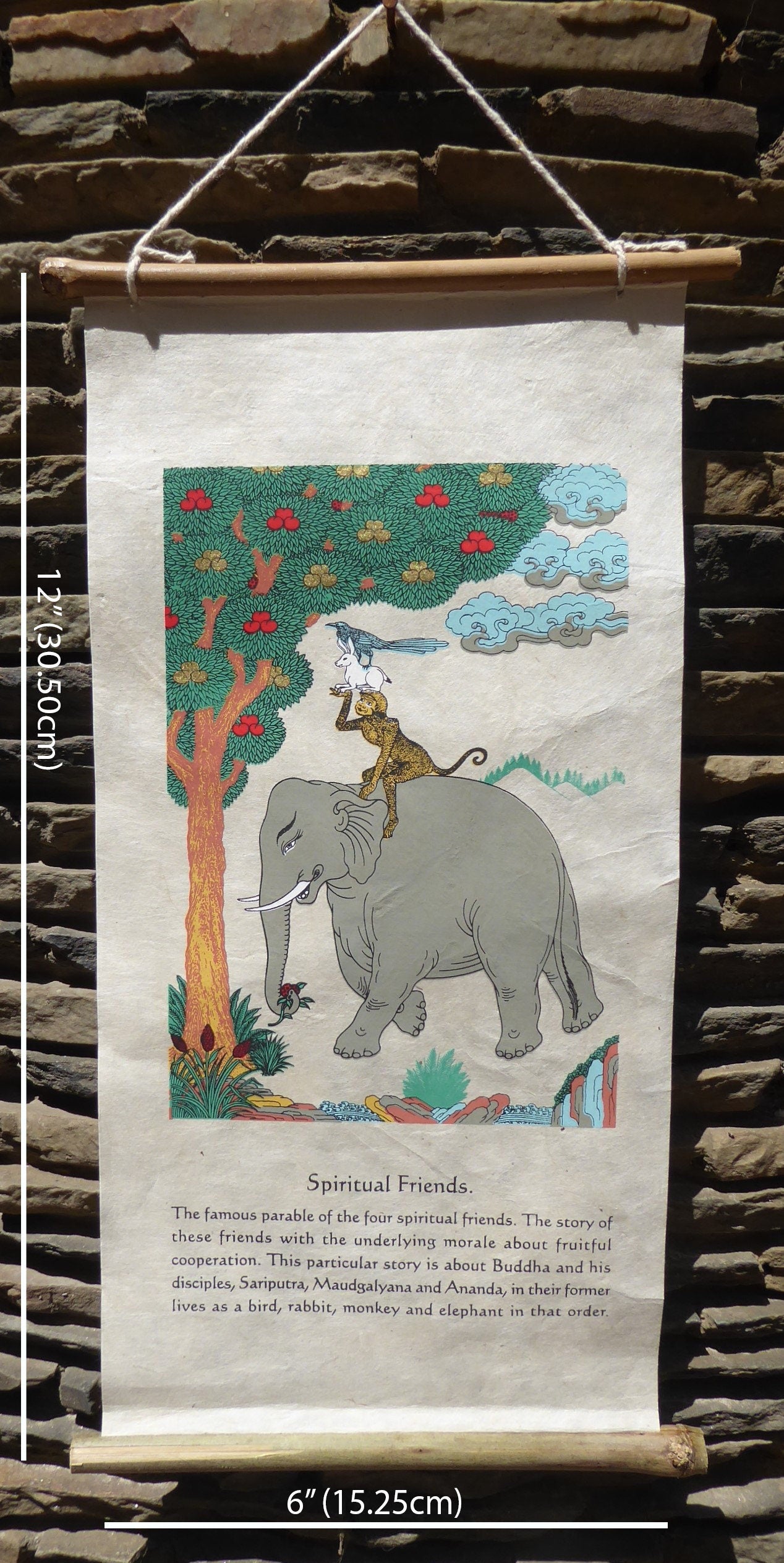 Tibetan Buddhism Wall Hanging 'Spiritual Friends'