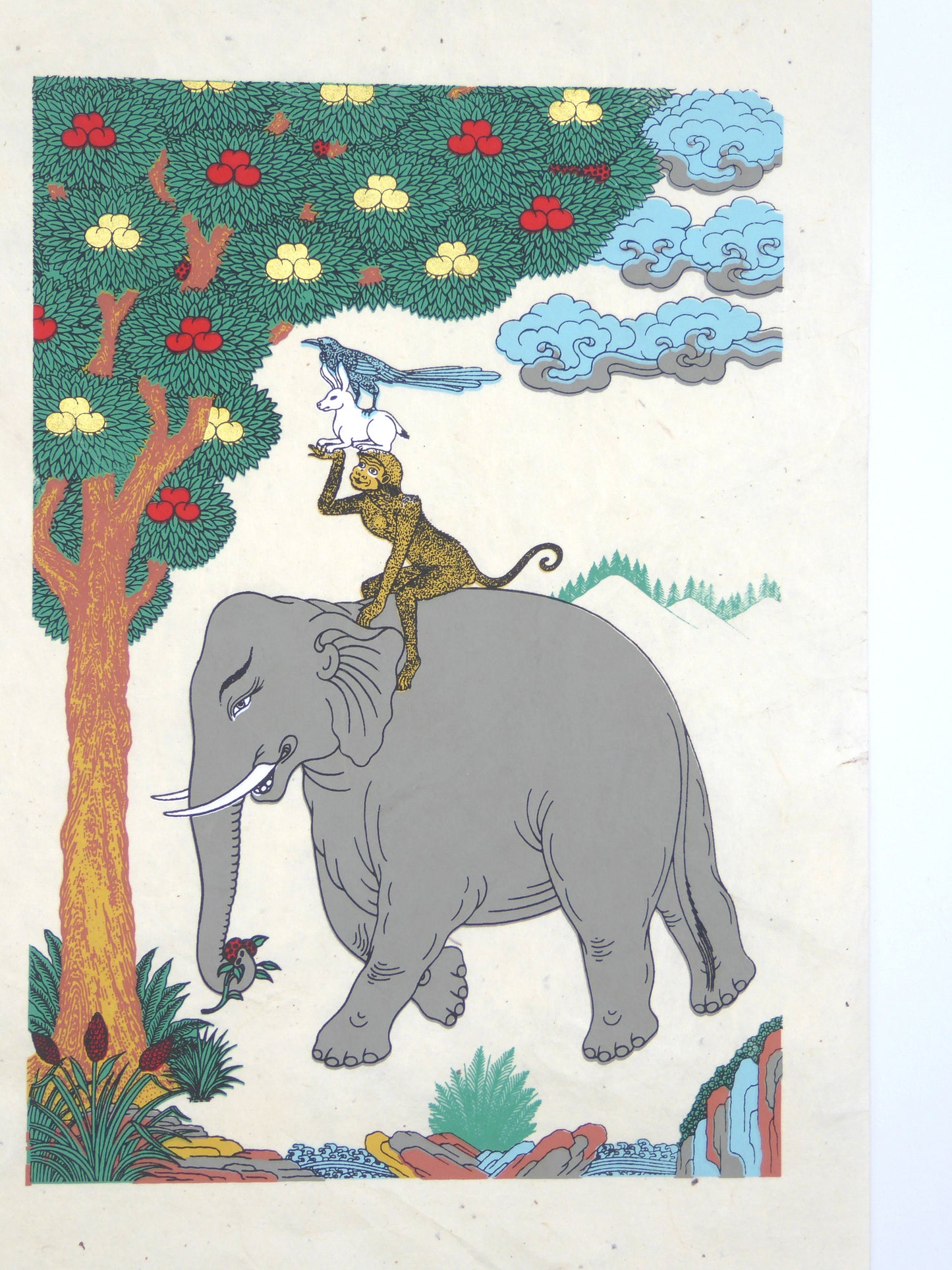 Tibetan Buddhism Wall Hanging 'Spiritual Friends'