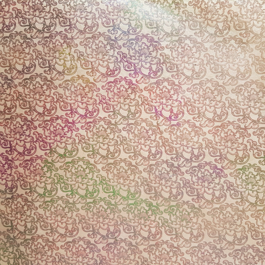 Lokta Paper Bundle - 6 Large Sheets 75 x50cm - Metallic Vines Silk Screen Print Collection