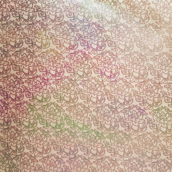 Lokta Paper Bundle - 6 Large Sheets 75 x50cm - Metallic Vines Silk Screen Print Collection