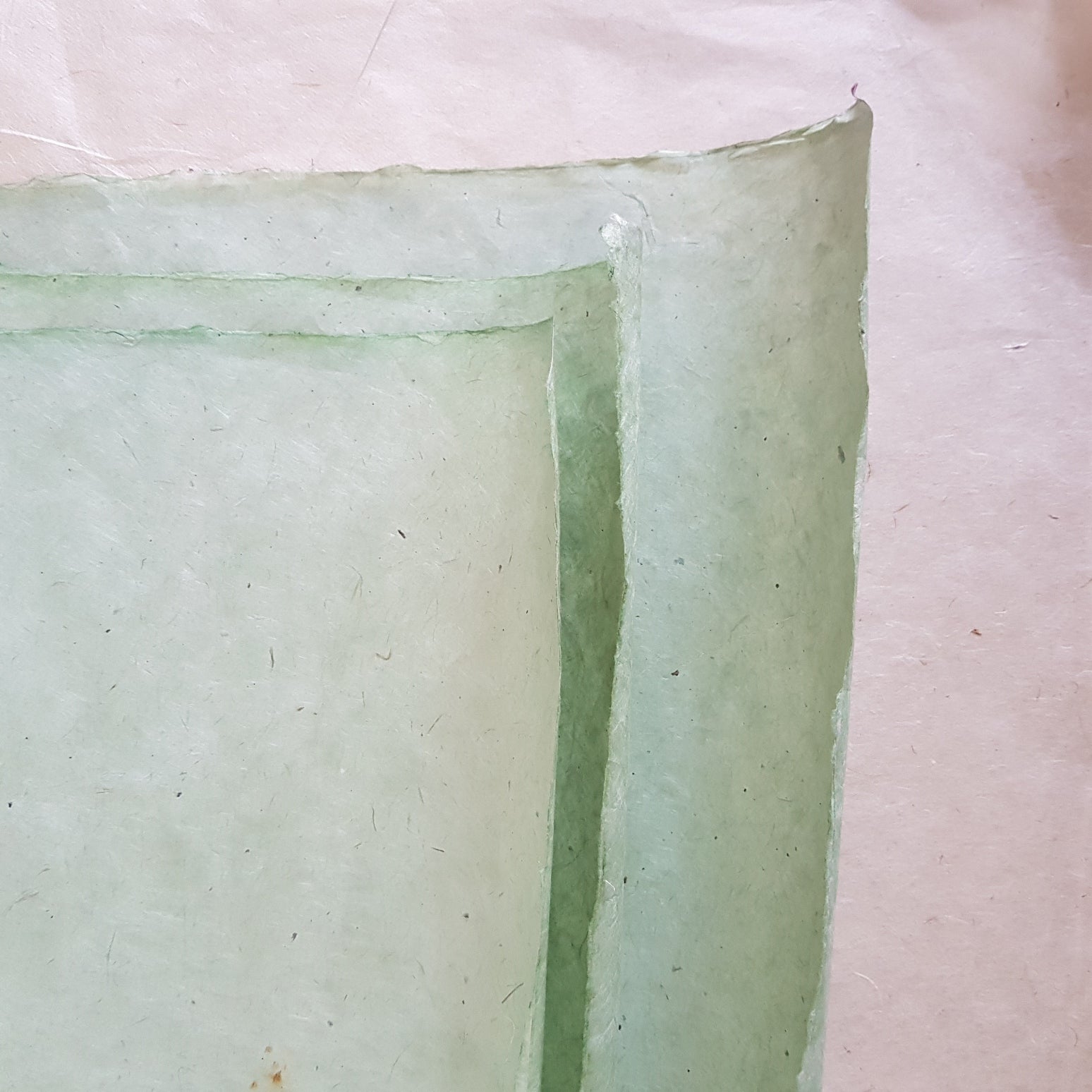 Pastel Green Lokta Paper Handmade in the Himalayas 60-80GSM