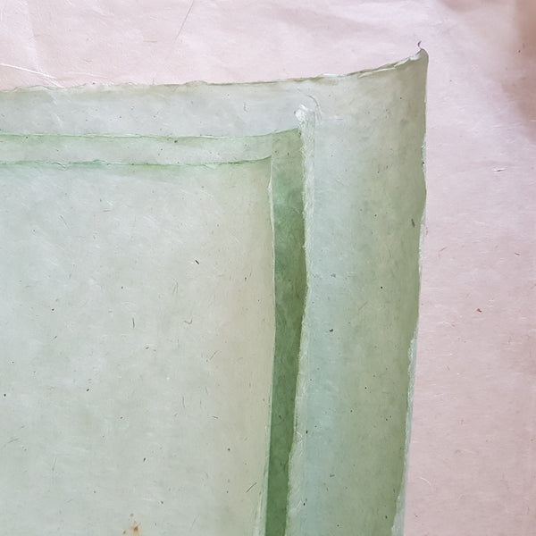 Pastel Green Lokta Paper Handmade in the Himalayas 60-80GSM