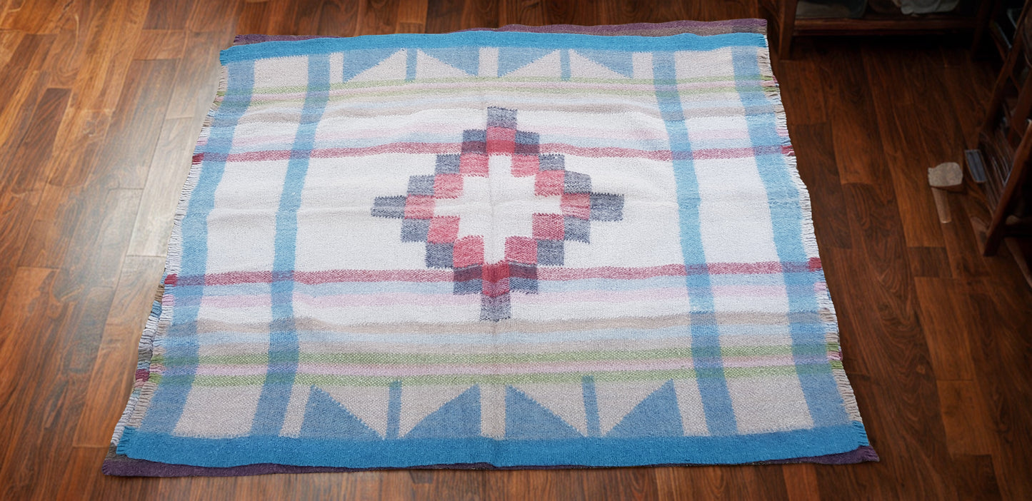 Boiled Wool 'Radhi' Rug, Large Blue